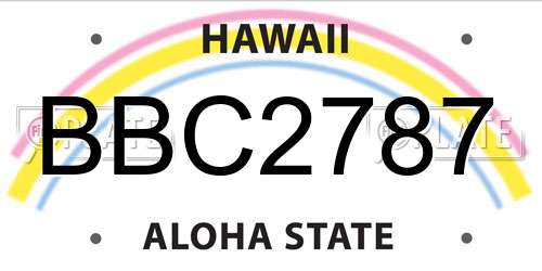 BBC2787 Hawaii License Plate