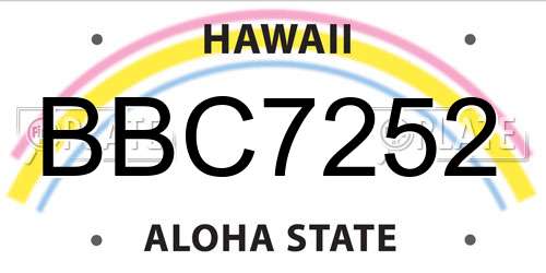 BBC7252 Hawaii License Plate