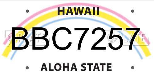 BBC7257 Hawaii License Plate