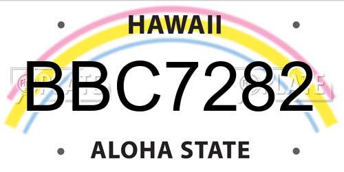 BBC7282 Hawaii License Plate