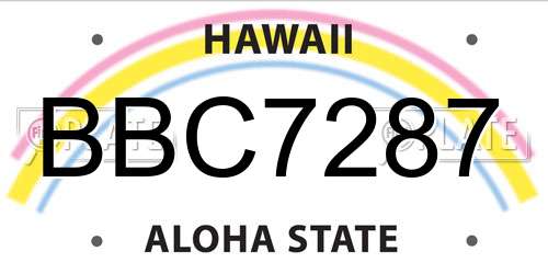 BBC7287 Hawaii License Plate