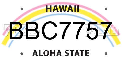 BBC7757 Hawaii License Plate