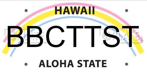 BBCTTST Hawaii License Plate