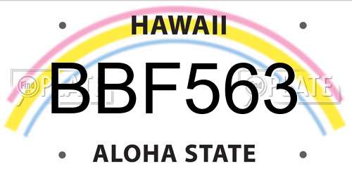 BBF563 Hawaii License Plate