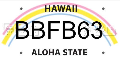 BBFB63 Hawaii License Plate