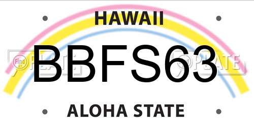 BBFS63 Hawaii License Plate