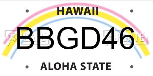 BBGD46 Hawaii License Plate