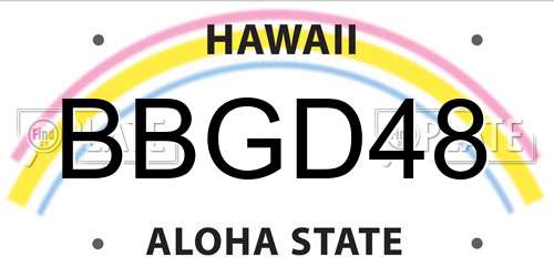BBGD48 Hawaii License Plate