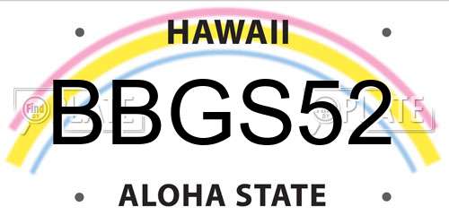 BBGS52 Hawaii License Plate