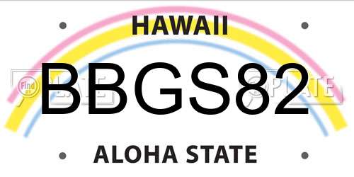 BBGS82 Hawaii License Plate