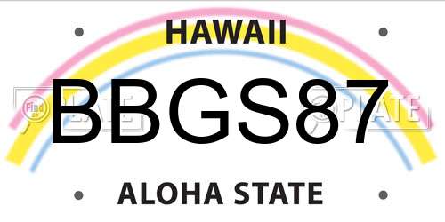 BBGS87 Hawaii License Plate