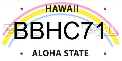 BBHC71 Hawaii License Plate