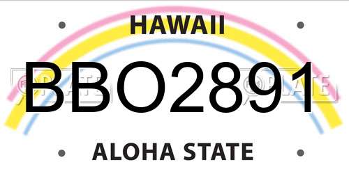 BBO2891 Hawaii License Plate
