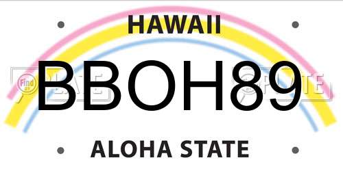 BBOH89 Hawaii License Plate