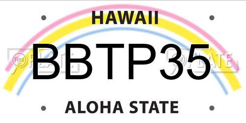 BBTP35 Hawaii License Plate