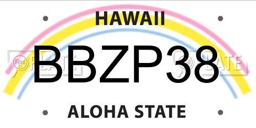 BBZP38 Hawaii License Plate