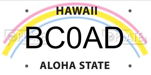 BC0AD Hawaii License Plate