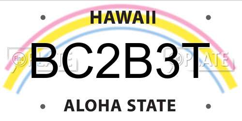 BC2B3T Hawaii License Plate