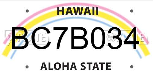 BC7B034 Hawaii License Plate