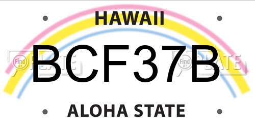 BCF37B Hawaii License Plate