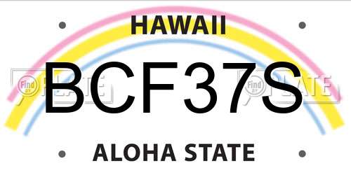 BCF37S Hawaii License Plate