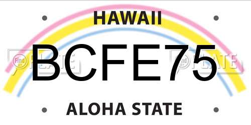 BCFE75 Hawaii License Plate