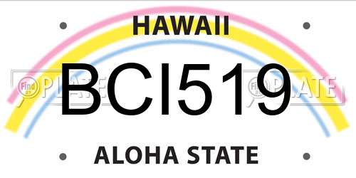 BCI519 Hawaii License Plate