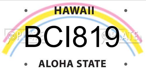 BCI819 Hawaii License Plate