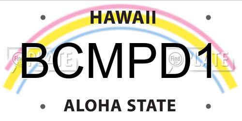 BCMPD1 Hawaii License Plate