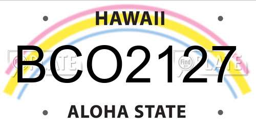 BCO2127 Hawaii License Plate