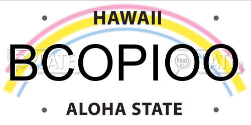BCOPIOO Hawaii License Plate