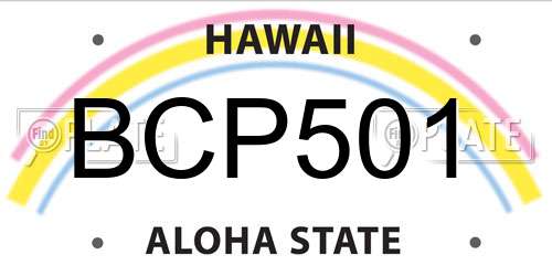 BCP501 Hawaii License Plate