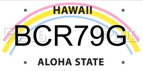 BCR79G Hawaii License Plate