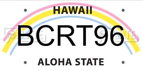 BCRT96 Hawaii License Plate