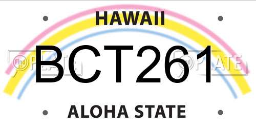 BCT261 Hawaii License Plate