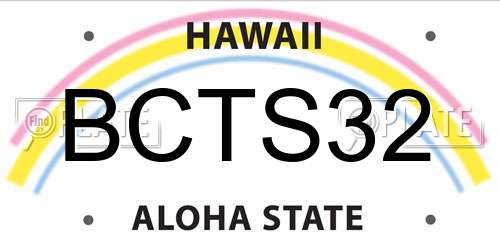 BCTS32 Hawaii License Plate