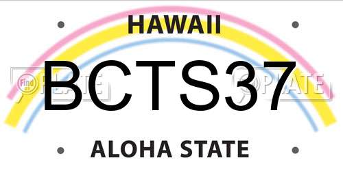 BCTS37 Hawaii License Plate