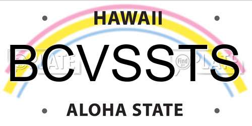 BCVSSTS Hawaii License Plate