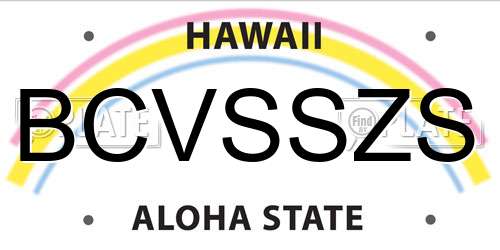 BCVSSZS Hawaii License Plate