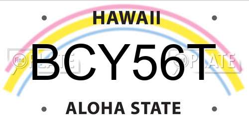 BCY56T Hawaii License Plate
