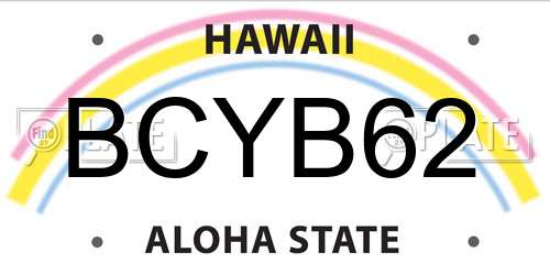 BCYB62 Hawaii License Plate