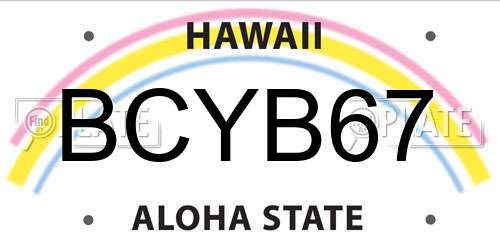 BCYB67 Hawaii License Plate