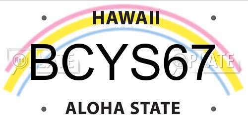 BCYS67 Hawaii License Plate