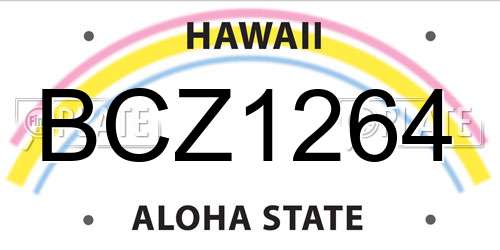 BCZ1264 Hawaii License Plate