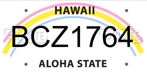 BCZ1764 Hawaii License Plate