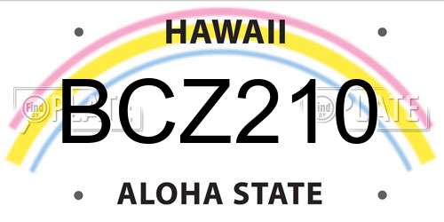 BCZ210 Hawaii License Plate