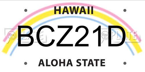 BCZ21D Hawaii License Plate