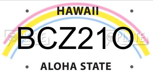 BCZ21O Hawaii License Plate