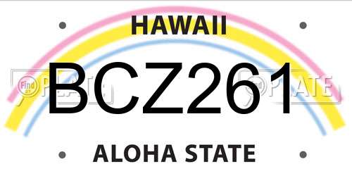 BCZ261 Hawaii License Plate