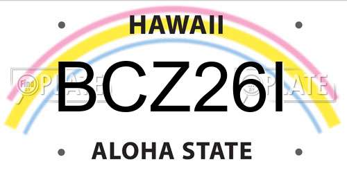 BCZ26I Hawaii License Plate